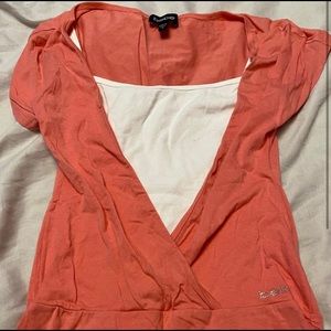 Bebe Coral Short Sleeve Top
